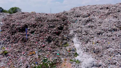 Overhead View of Extensive Urban Waste Landfill