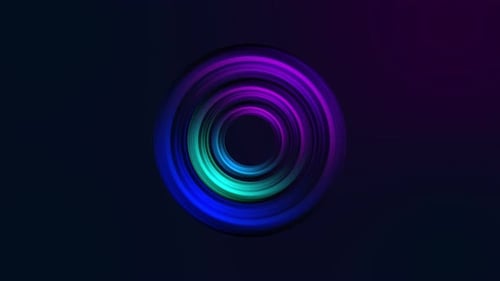 Abstract Neon Swirling Rings Tunnel Loop Background