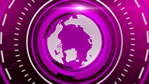 Newsroom 3D Globe-Hintergrund Rosa V5