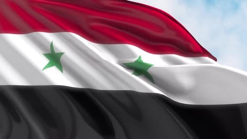 Realistic Waving Syrian Flag Loop