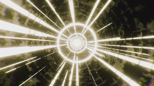 Fond animé cyclé avec tunnel lumineux. Animation futuriste abstraite