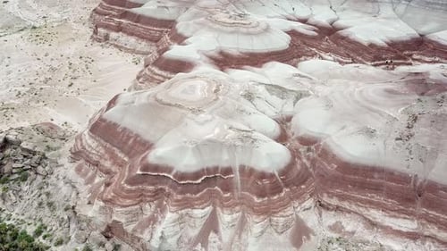 Strange Earth Landscape That Looks Like Another Planet. Aerial View on Striped Sandstone Hills in Ut