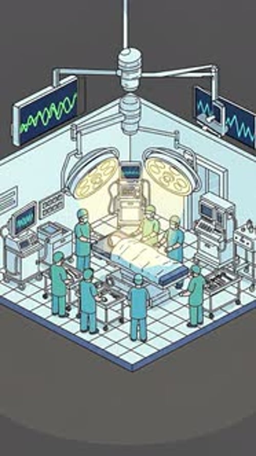 Operating Room - Isometric Surgical Suite 2D Animation | Manestream Den