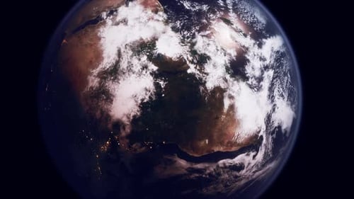 Wunderschöne Weltraumansicht der Erde mit Wolkenbildung