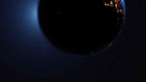 Vista del espacio en el planeta Tierra Eclipse solar giratorio
