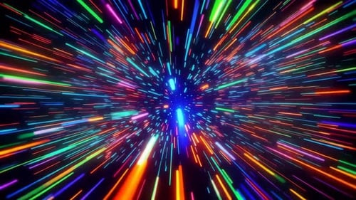 Bunte Neon-Hyperraum-Lichtgeschwindigkeitstunnelbewegung