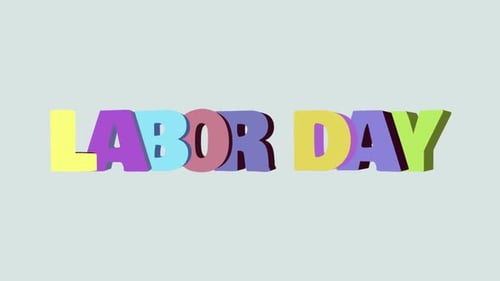 Colorful Labor Day Text Animation with Fluid Effect