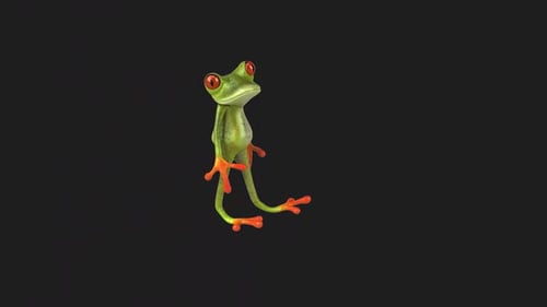 Lustiger 3D-Cartoon-Frosch (inklusive Alphakanal)