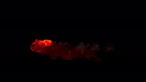 Magical red orange smoke and particles moving randomly.
