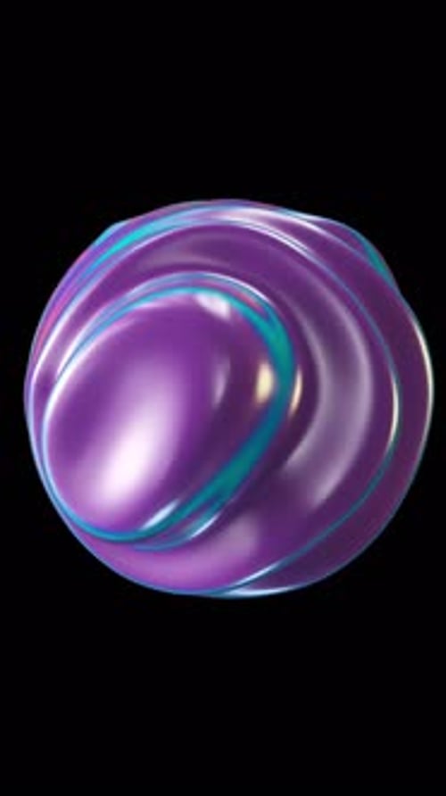 Abstract Morphing Fluid Lollipop Sphere Liquid Smooth Distorting Object Vibrant Bright Holographic