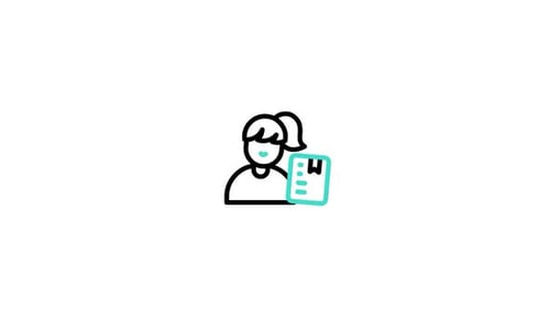 Minimalist Animated Icon of Person with Clipboard