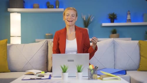 Home office worker woman doing online shopping.