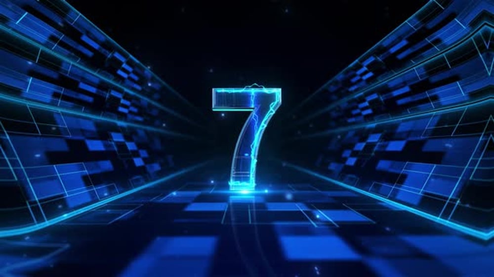 Futuristic Digital Countdown with Blue Neon Glow, Backgrounds Motion ...