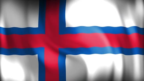 Waving Faroe Islands Flag Seamless Loop Animation
