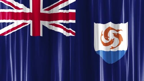 Anguilla National Flag Waving Realistic Background Animation