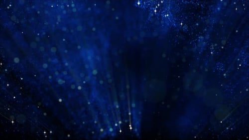 Sparkling Blue Abstract Light Rays and Particles Background