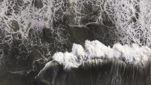 Beautiful Aerial Drone View on Huge Atlantic Ocean Waves