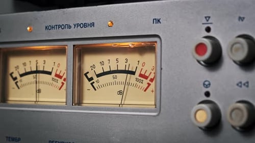 Analog Audio Meter Gauges Moving