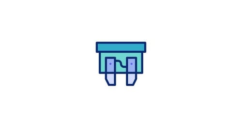 Animated Electrical Fuse Blowing Out Flat Design