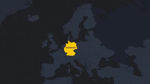 Germany Map Highlight Flat Design Reveal Animation