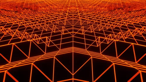 Red Cyber Wavey Abstract VJ Loop Background Animation in 4K