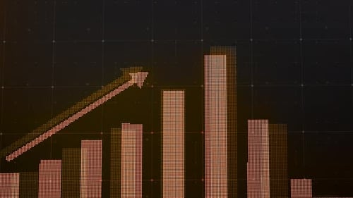 Business Growing Graph Bar Animation Orange Color