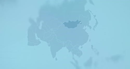 Animated Digital World Map with Mouse Cursor Highlighting Countries