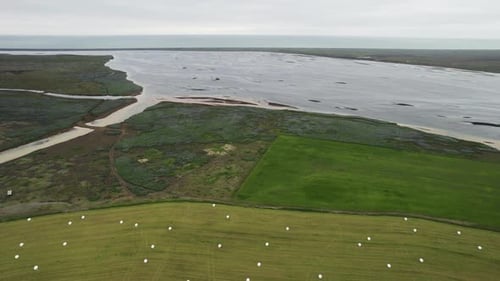 Aerial view of Iceland coastline, Iceland.