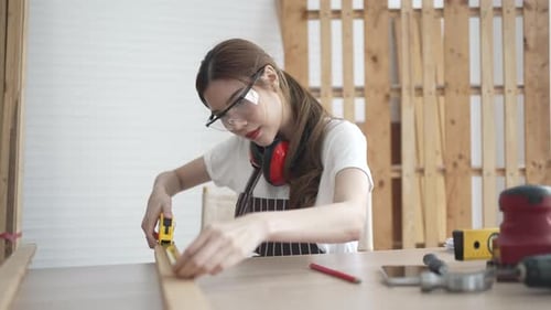 Carpenter work at workshop.