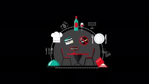 Restaurant And Reserved Table alpha Channel 4K