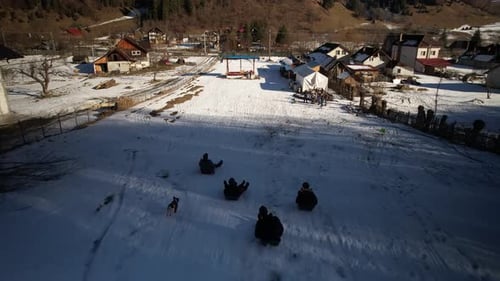 Aerial video over Saticul de sus Romania
