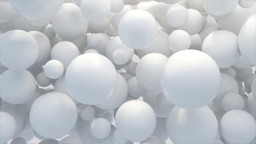 Abstract White Spheres Floating Background Animation