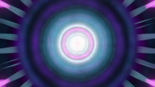 3D-Renderer, violettes Licht kommt hinter einer Art visueller Komposition hervor
