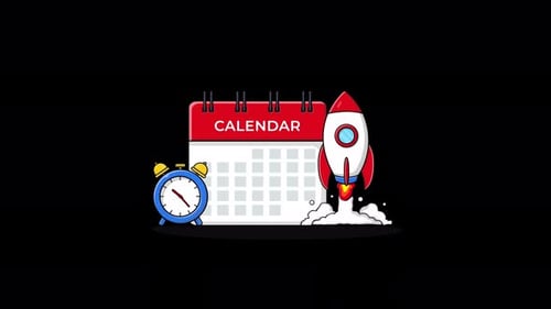 Animated Flat Design Illustrating Business Planning and Launch