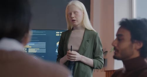 Corporate Presentation in Modern Office Meeting