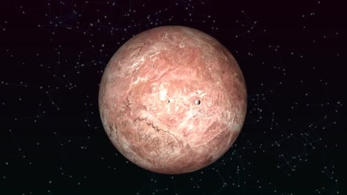 Videoanimation des Planeten MAKEMAKE, Drehung des Globus. 1813