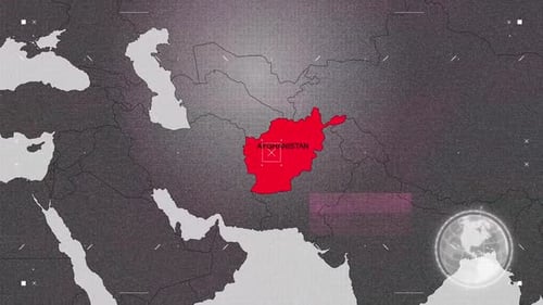 Afghanistan Map Red And Gray With Effects