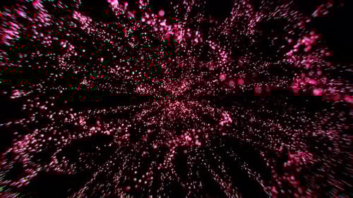 Dynamic Red Particle Burst Abstract Background