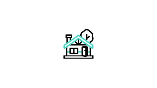 Animated Line Art House Icon Reveal