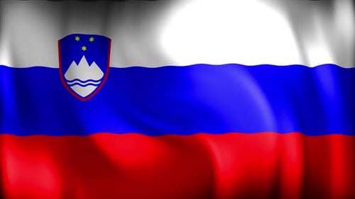 Realistic Waving Slovenian National Flag Animation
