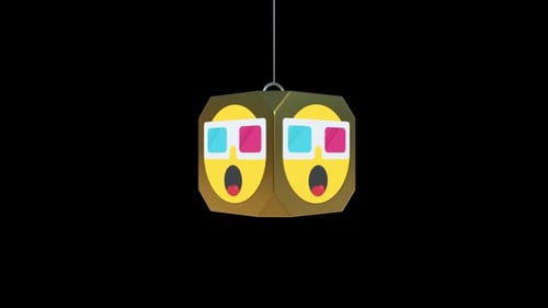Rotating 3D Surprised Emoji with 3D Glasses Character Animation