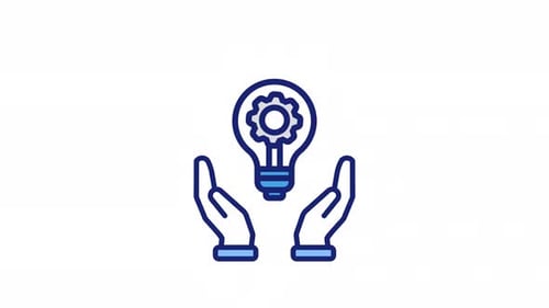 Innovation Idea Lightbulb with Gear Icon Animation