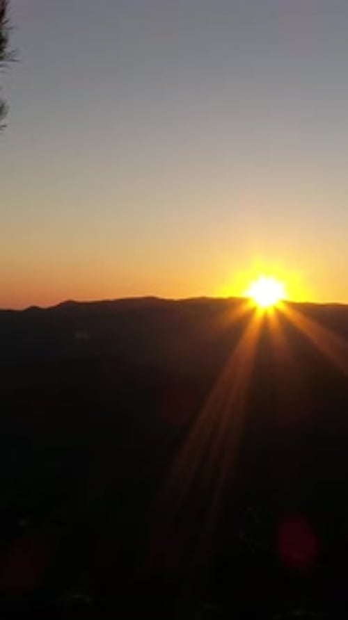 Vertical Video of Sunset on Mountain