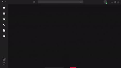 OS Collection: Animated outro transition of a video call disconnecting through a desktop with dark b