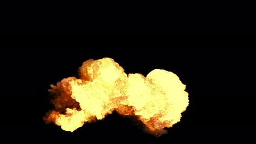 Realistic Fire Explosion Animation with Smoke Transition