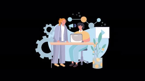 Flat Design Corporate Collaboration Animation