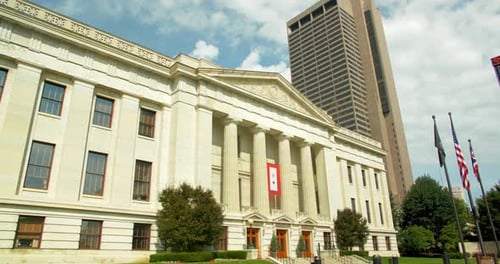 Columbus Ohio / United States - August 1 2018: Statehouse Entrance, Columbus