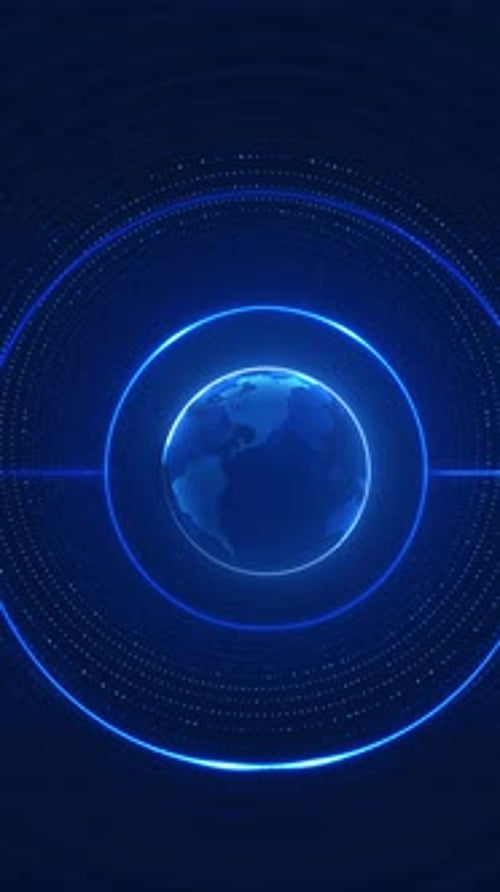 Futuristic 3D World Map Animation Digital Technology Hud 3d World map network connection Hi-tech wor