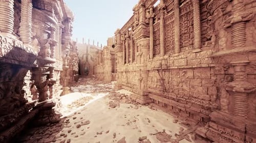 A Majestic Temple Adorned with Intricate Carvings on Its Walls