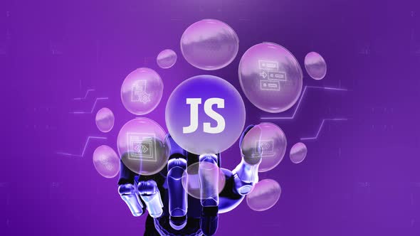 Digital Screen, Js Javascript Robotic Technology, Concept, Background ...